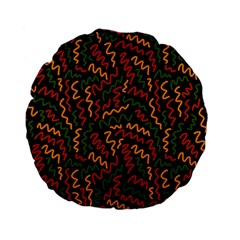 Ethiopian Inspired Doodles Abstract Standard 15  Premium Flano Round Cushion  by ConteMonfreyShop