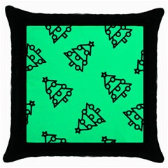 Tree With Ornaments Green Throw Pillow Case (black) by TetiBright