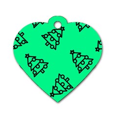 Tree With Ornaments Green Dog Tag Heart (one Side) by TetiBright