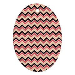 Geometric Pink Waves  Oval Ornament (two Sides) by ConteMonfreyShop