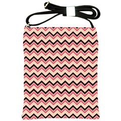 Geometric Pink Waves  Shoulder Sling Bag by ConteMonfreyShop