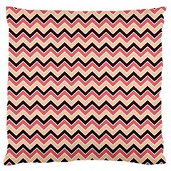 Geometric Pink Waves  Large Flano Cushion Case (two Sides) by ConteMonfreyShop