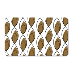 Brown Minimalist Leaves  Magnet (rectangular)