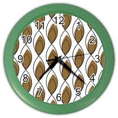 Brown Minimalist Leaves  Color Wall Clock by ConteMonfreyShop