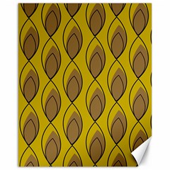 Yellow Brown Minimalist Leaves Canvas 16  X 20  by ConteMonfreyShop