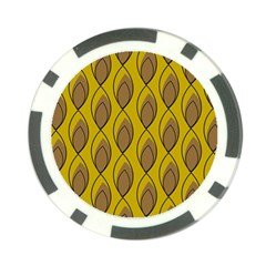 Yellow Brown Minimalist Leaves Poker Chip Card Guard (10 Pack)