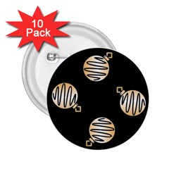 Gold Ornaments Black 2 25  Buttons (10 Pack) 