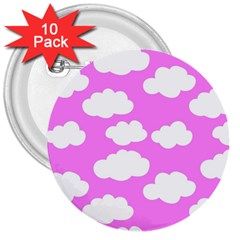 Purple Clouds   3  Button (10 Pack) by ConteMonfreyShop