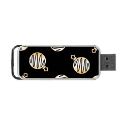 Gold Ornaments Black Portable Usb Flash (one Side) by TetiBright