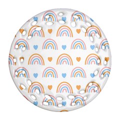 Rainbow Pattern   Round Filigree Ornament (two Sides)