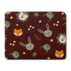 Rabbits, Owls And Cute Little Porcupines  Small Mousepad by ConteMonfreyShop