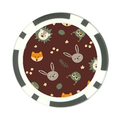 Rabbits, Owls And Cute Little Porcupines  Poker Chip Card Guard by ConteMonfreyShop