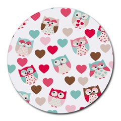 Lovely Owls Round Mousepad by ConteMonfreyShop