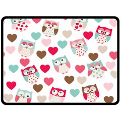 Lovely Owls Double Sided Fleece Blanket (large)