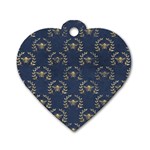 Blue Golden Bee   Dog Tag Heart (Two Sides) Back
