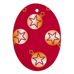 Orange Ornaments With Stars Pink Ornament (Oval)