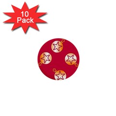 Orange Ornaments With Stars Pink 1  Mini Buttons (10 pack) 