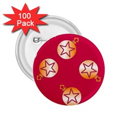 Orange Ornaments With Stars Pink 2.25  Buttons (100 pack) 