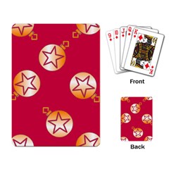 Orange Ornaments With Stars Pink Playing Cards Single Design (Rectangle)