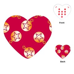 Orange Ornaments With Stars Pink Playing Cards Single Design (Heart)