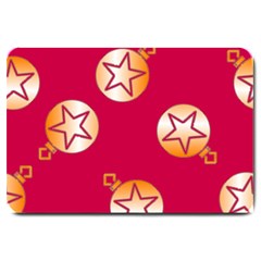 Orange Ornaments With Stars Pink Large Doormat 