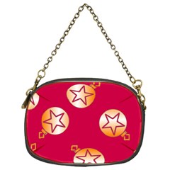 Orange Ornaments With Stars Pink Chain Purse (One Side)