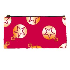 Orange Ornaments With Stars Pink Pencil Case