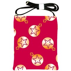 Orange Ornaments With Stars Pink Shoulder Sling Bag