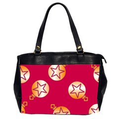 Orange Ornaments With Stars Pink Oversize Office Handbag (2 Sides)