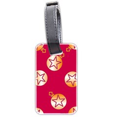 Orange Ornaments With Stars Pink Luggage Tag (two sides)