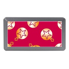 Orange Ornaments With Stars Pink Memory Card Reader (Mini)