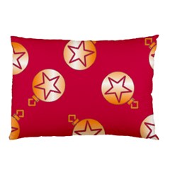 Orange Ornaments With Stars Pink Pillow Case (Two Sides)