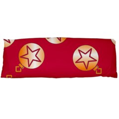 Orange Ornaments With Stars Pink Body Pillow Case (Dakimakura)