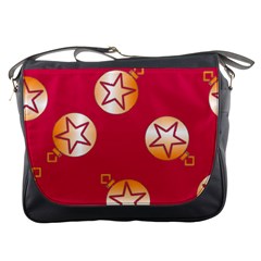 Orange Ornaments With Stars Pink Messenger Bag