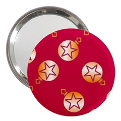 Orange Ornaments With Stars Pink 3  Handbag Mirrors