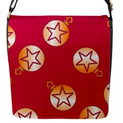 Orange Ornaments With Stars Pink Flap Closure Messenger Bag (S)