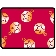 Orange Ornaments With Stars Pink Double Sided Fleece Blanket (Large) 