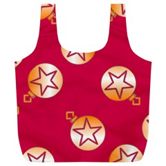 Orange Ornaments With Stars Pink Full Print Recycle Bag (XL)