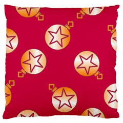 Orange Ornaments With Stars Pink Large Flano Cushion Case (One Side)