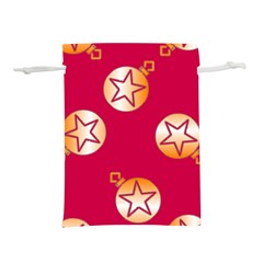 Orange Ornaments With Stars Pink Lightweight Drawstring Pouch (M)