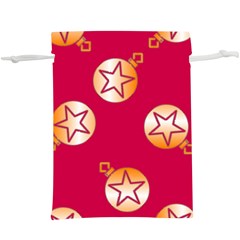 Orange Ornaments With Stars Pink  Lightweight Drawstring Pouch (XL)