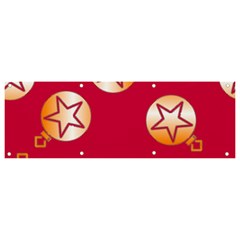Orange Ornaments With Stars Pink Banner And Sign 9  X 3  by TetiBright