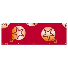 Orange Ornaments With Stars Pink Banner And Sign 12  X 4  by TetiBright