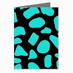 Cow Background Neon Blue Black Greeting Card by ConteMonfreyShop