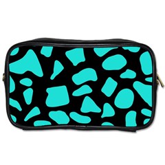 Cow Background Neon Blue Black Toiletries Bag (two Sides) by ConteMonfreyShop