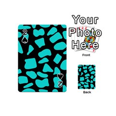 Cow Background Neon Blue Black Playing Cards 54 Designs (mini) by ConteMonfreyShop