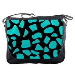 Cow Background Neon Blue Black Messenger Bag by ConteMonfreyShop