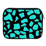 Cow Background neon blue black Apple iPad Zipper Case Front