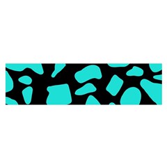 Cow Background Neon Blue Black Oblong Satin Scarf (16  X 60 ) by ConteMonfreyShop