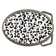 Black And White Leopard Print Jaguar Dots Belt Buckle by ConteMonfreyShop